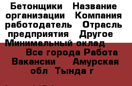 Бетонщики › Название организации ­ Компания-работодатель › Отрасль предприятия ­ Другое › Минимальный оклад ­ 40 000 - Все города Работа » Вакансии   . Амурская обл.,Тында г.